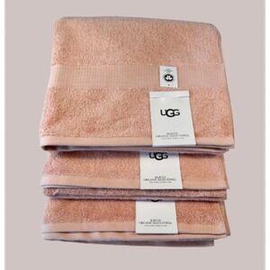 NWT UGG Towels Set of 3 Bath Towels Organic Cotton Martis Rose Cloud